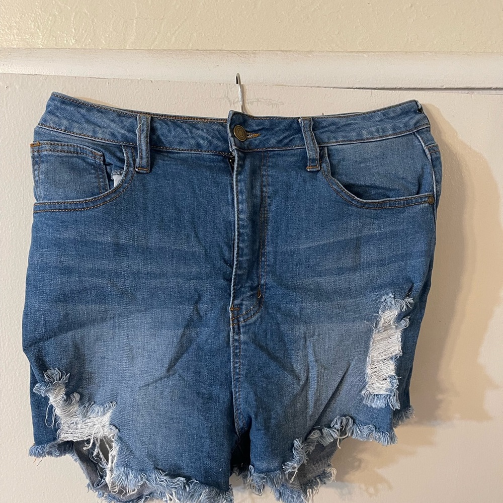 Distressed Denim Shorts